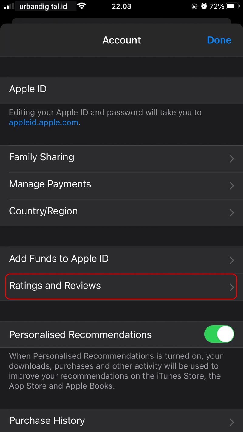 lihat rating dan review app store