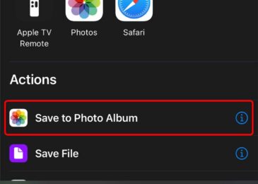 pilih Save to Photo Album