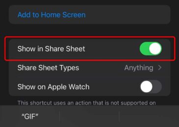Aktifkan pilihan Show in Share Sheet