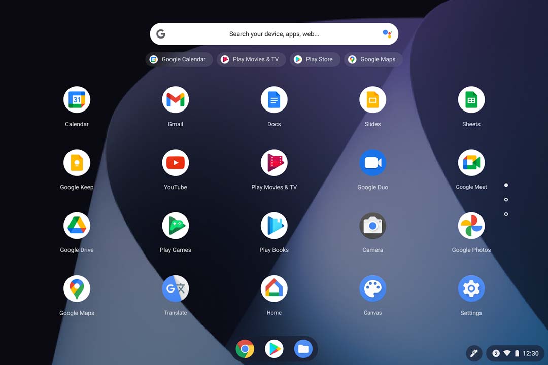 tampilan daftar aplikasi chrome os