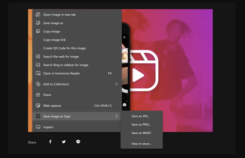 Ekstensi Save Image as Type ChromeEdge 3