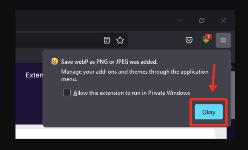 Ekstensi Save webP as PNG or JPEG (Firefox) 3