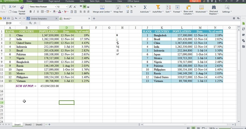 WPS Spreadsheet