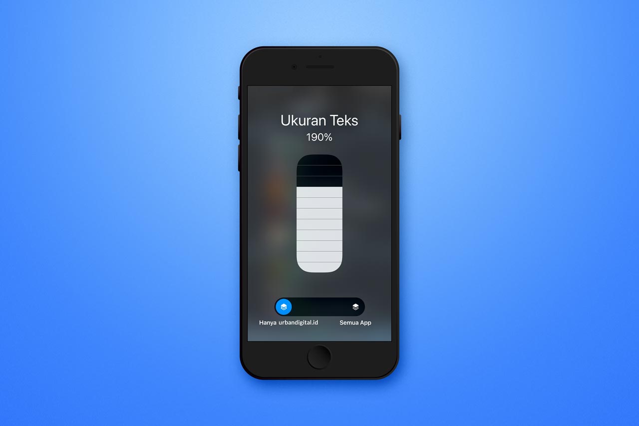 ukuran teks iphone