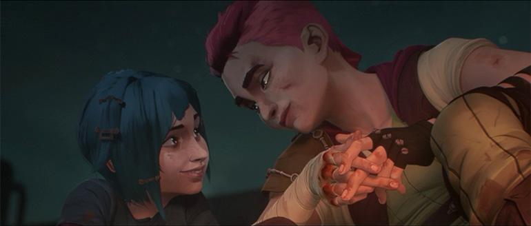 jinx dan vi dari league of legends di serial arcane