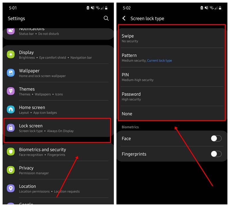 Pengaturan Kunci Layar - cara setting hp samsung