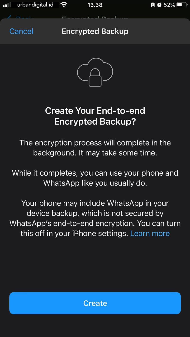 buat enkripsi backup chat whatsapp