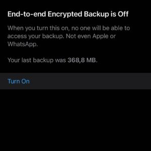 aktifkan enkripsi backup whatsapp