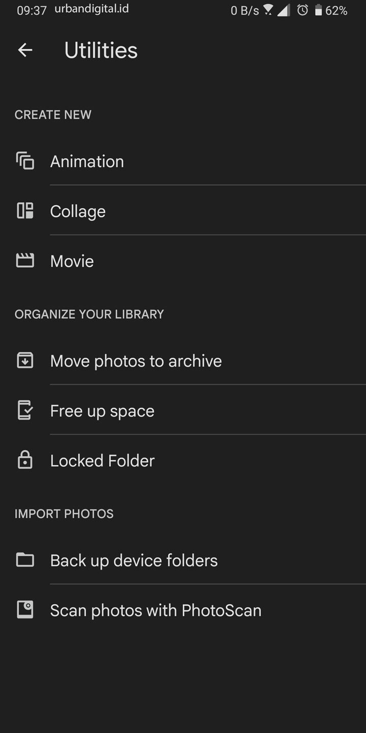 letak locked folder google photos