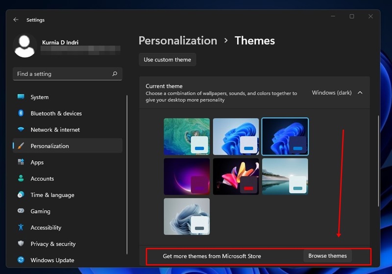 Mengubah Tema Windows 11 - mengatur tampilan desktop windows 11 3