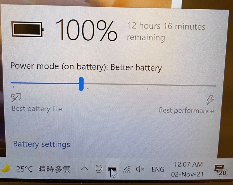 Via Ikon Baterai Taskbar