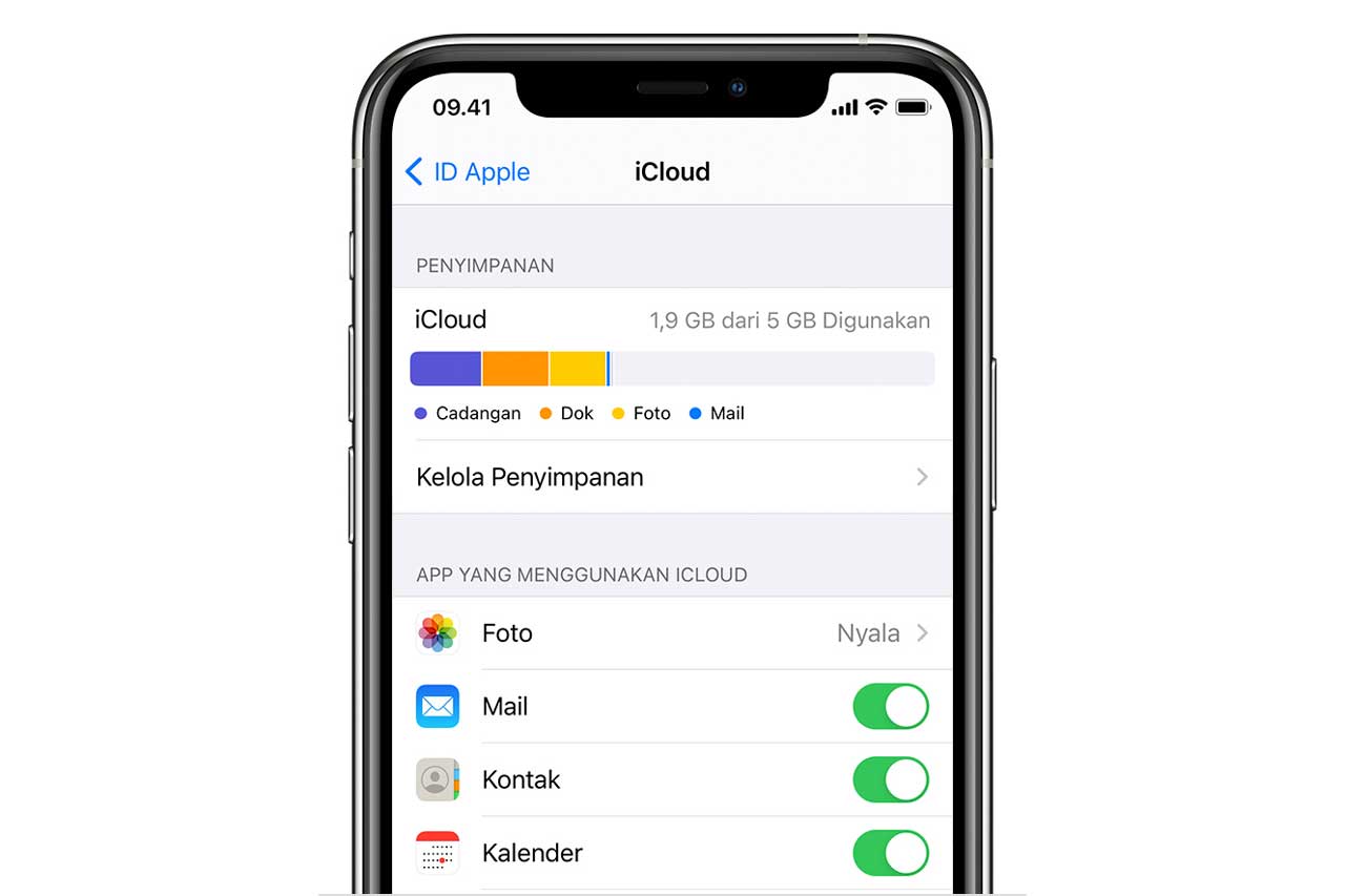 iphone settings apple id icloud storage