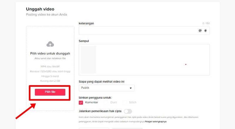 Cara Upload Video TikTok di PC Laptop 2
