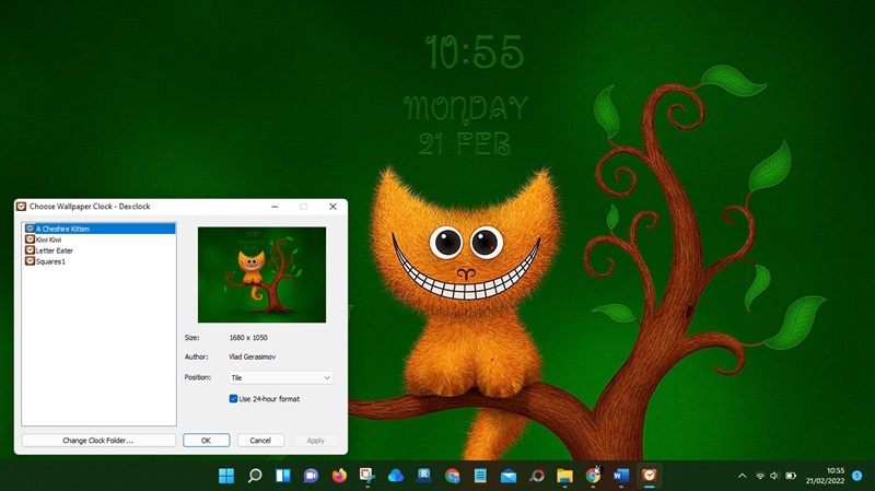 Membuat Wallpaper Jam Windows 11 Pakai Dexclock 7