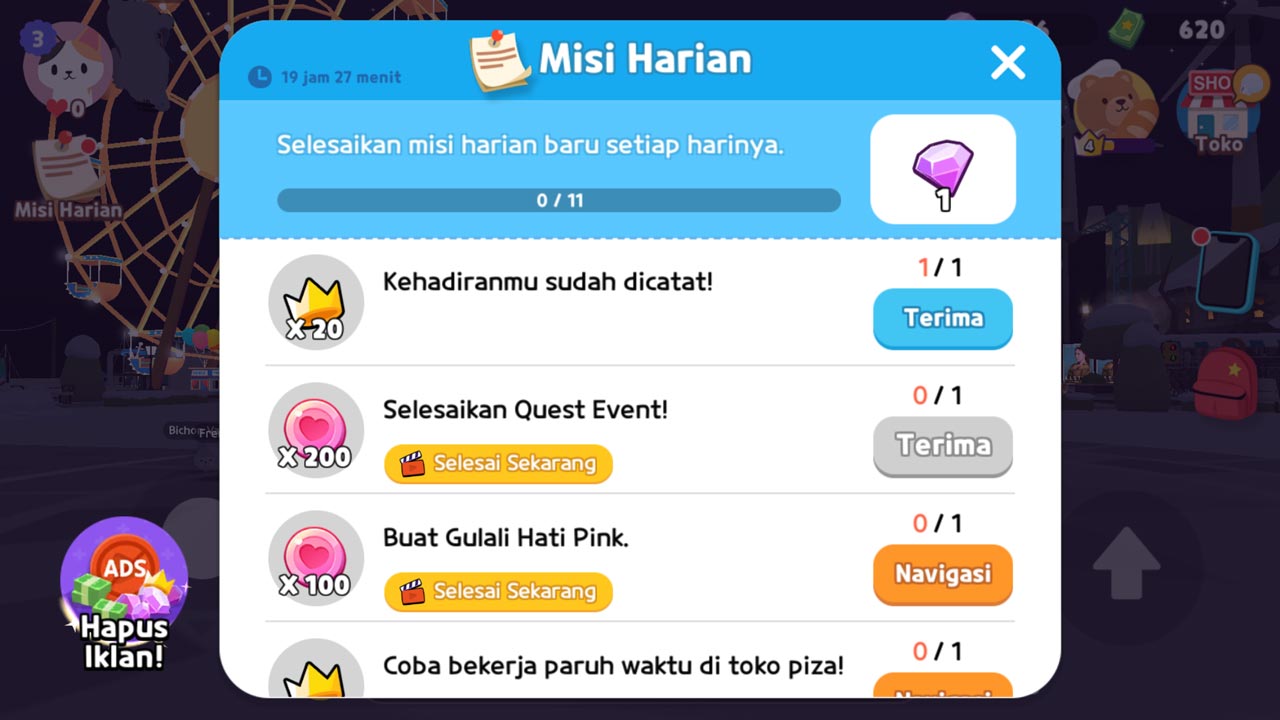 misi harian game play together
