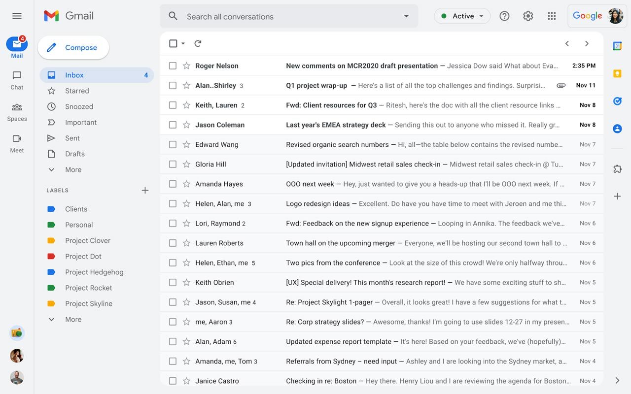 penampilan baru gmail