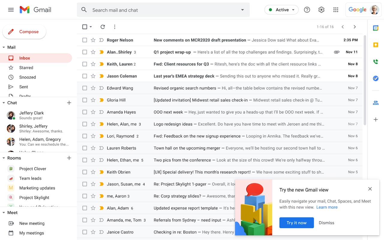 tampilan lama gmail dan pemberitahuan baru