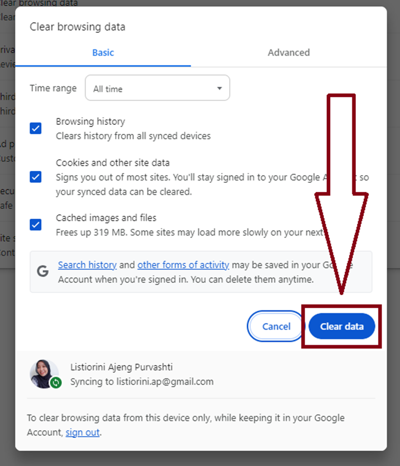 Hapus Cache dan Cookies - cara mempercepat google chrome 4