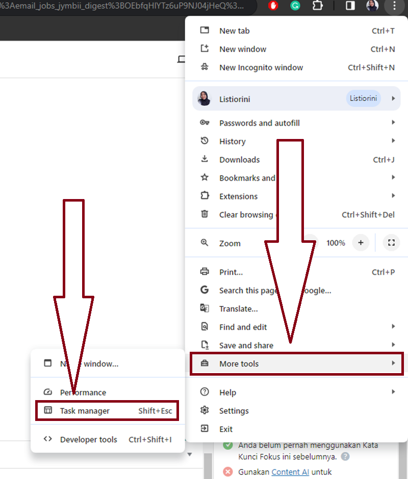 Matikan Ekstensi Browser 1