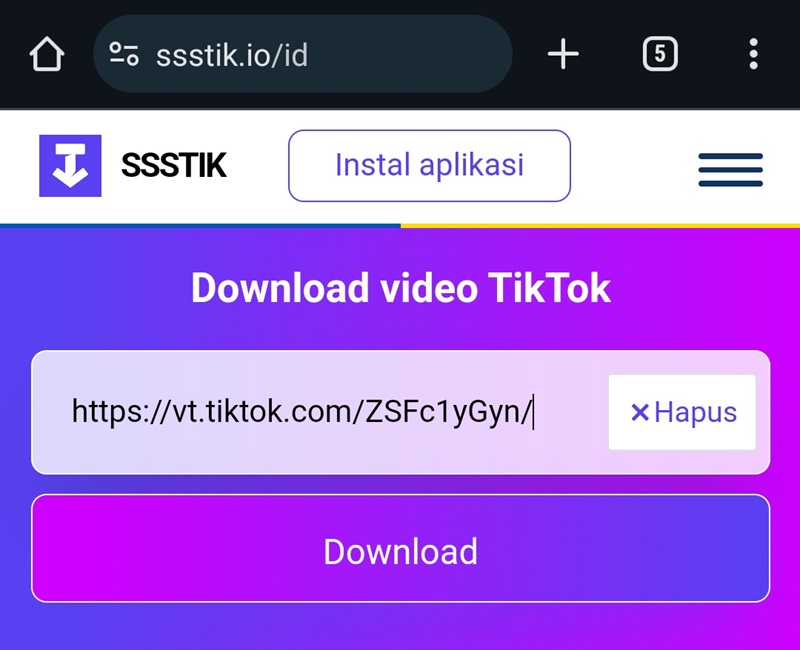 SSSTIK - TikTok Downloader - cara download video tiktok tanpa watermark 3