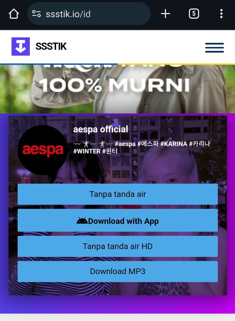 SSSTIK - TikTok Downloader - cara download video tiktok tanpa watermark 4