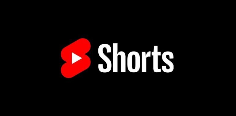 YouTube Shorts logo on black bac