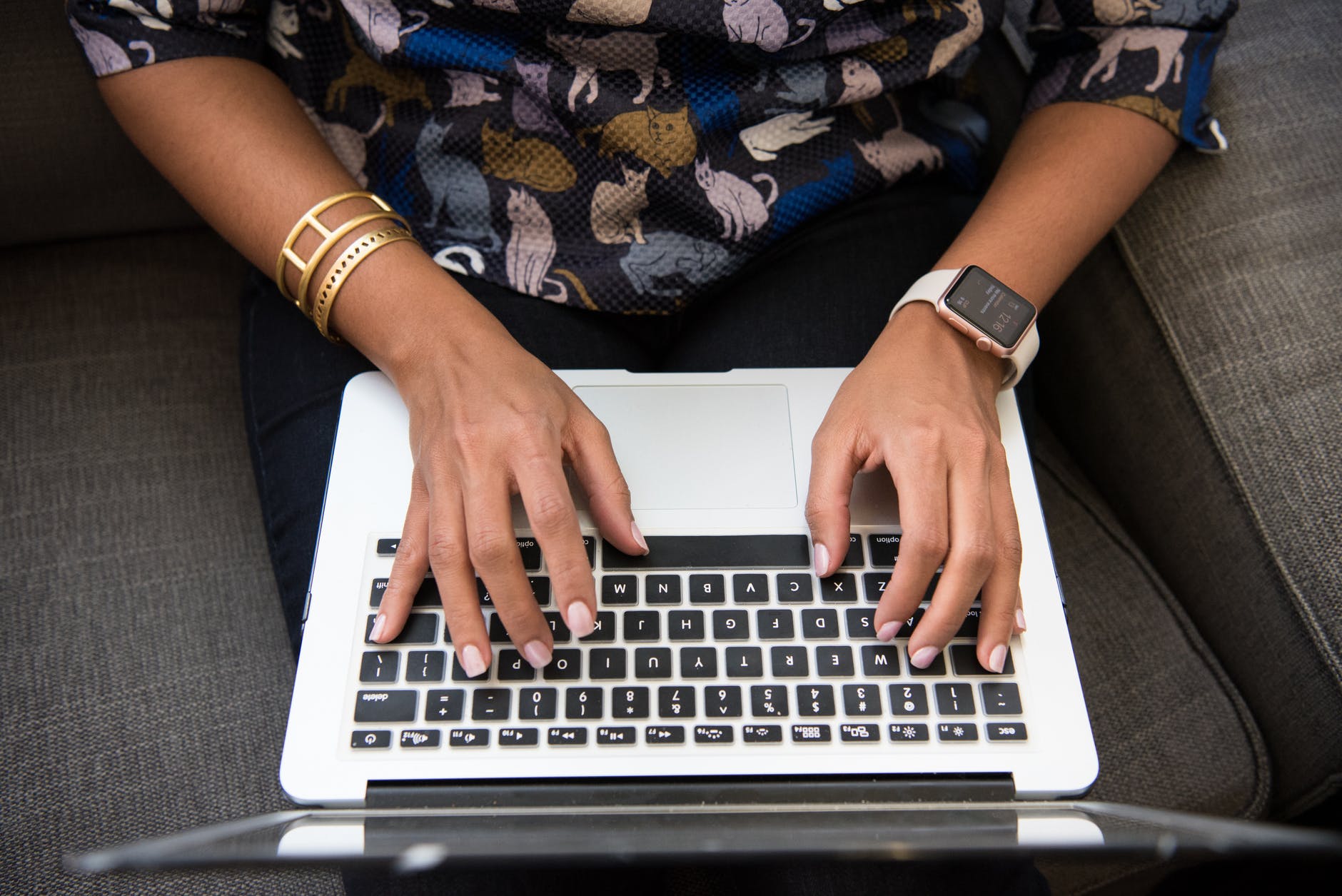 person using macbook air