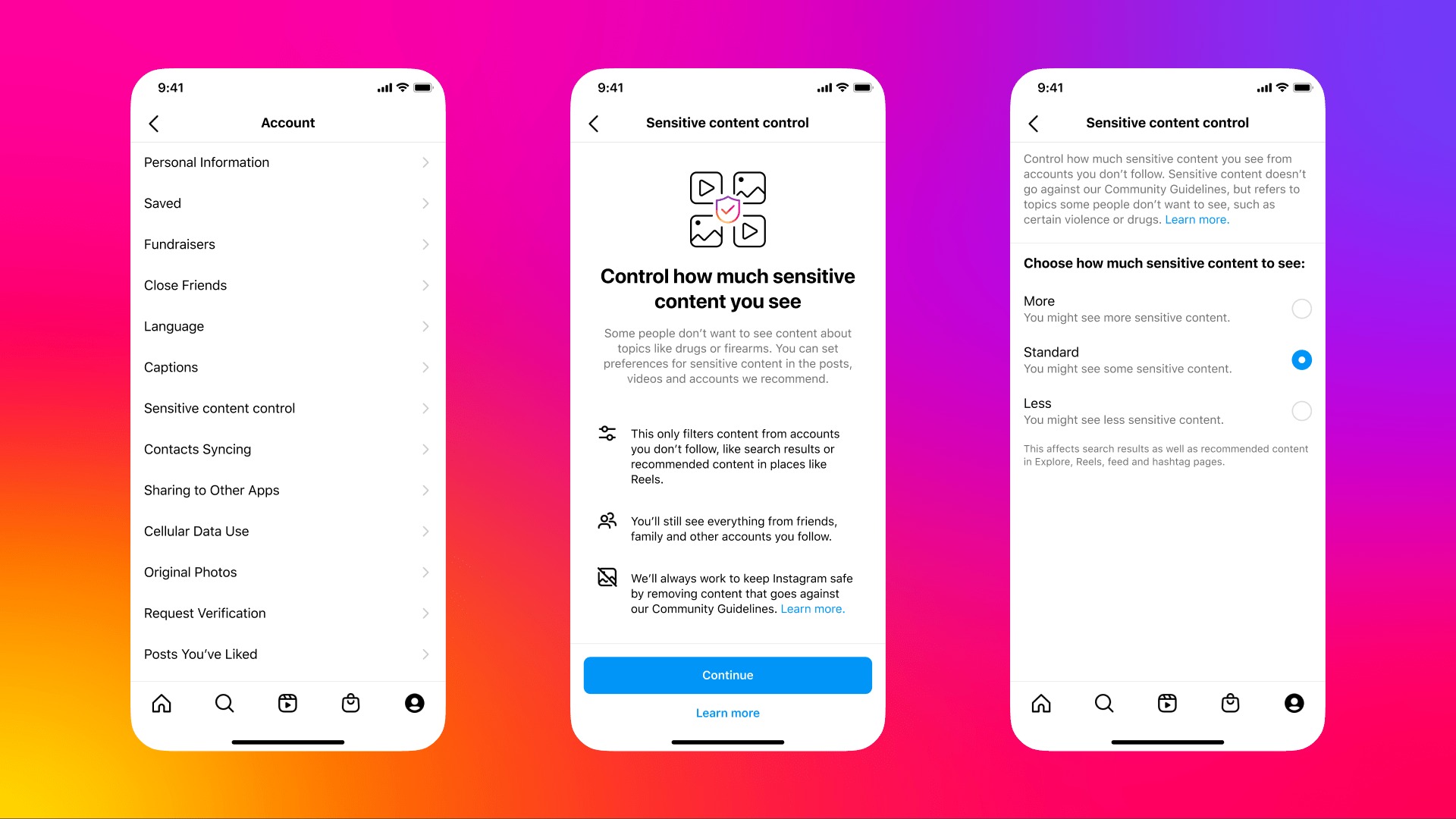 fitur kontrol konten sensitif instagram