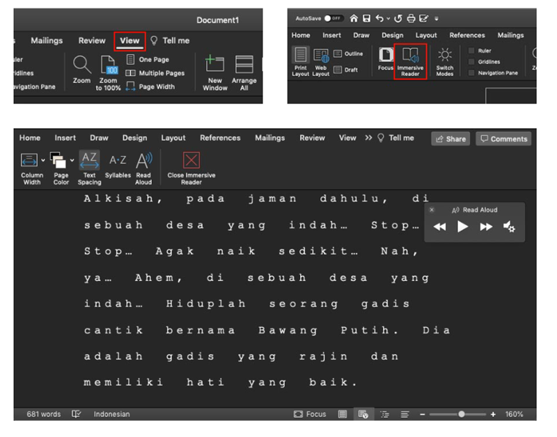 Fitur 'Read Aloud' di MS Word Desktop