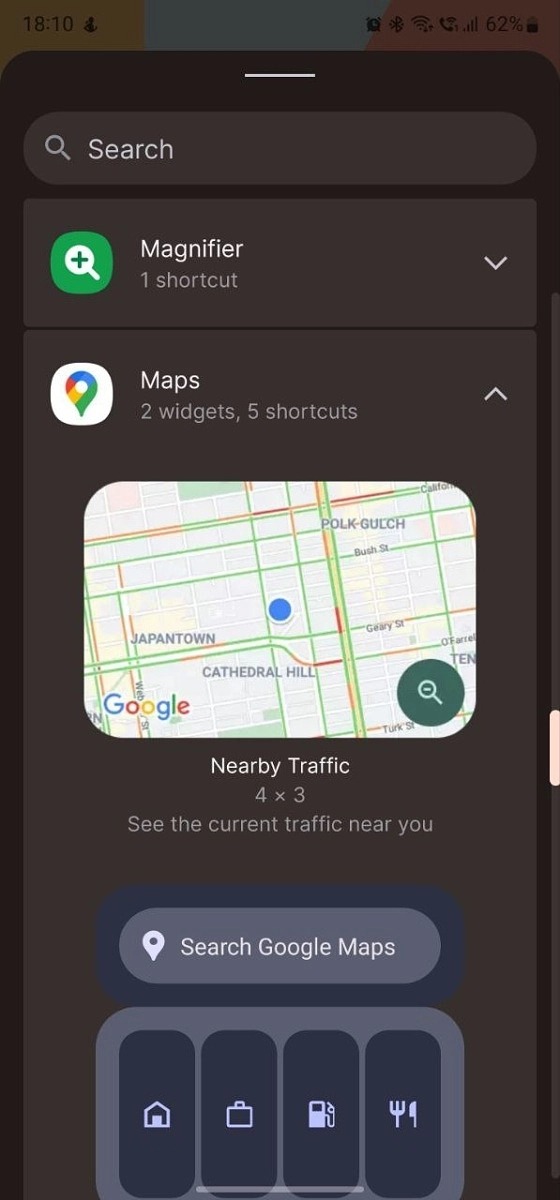 widget pantau kemacetan google maps