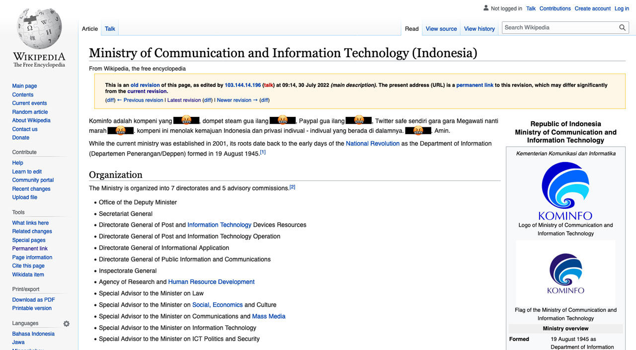 Screenshot Wikipedia
