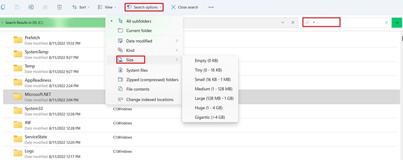 Mencari File Berukuran Besar Windows Melalui Explorer