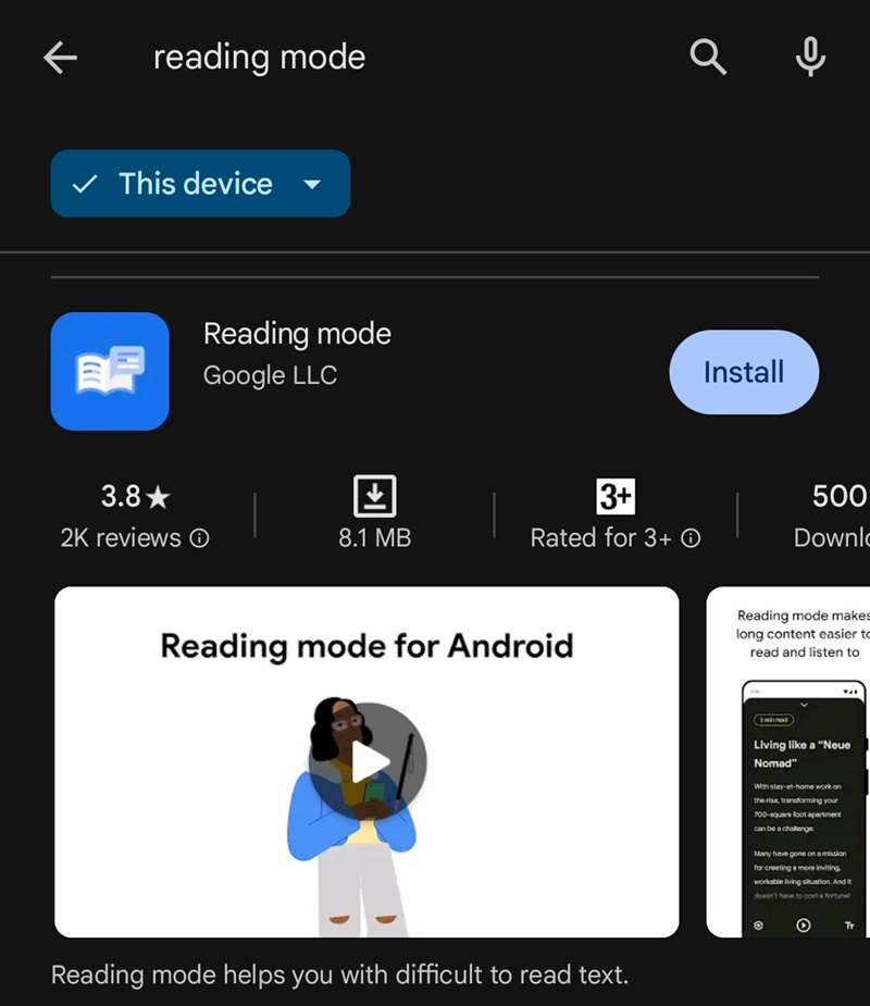 Menggunakan Reader Mode dari HP 1