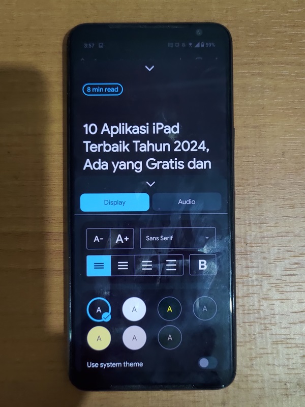 Menggunakan Reader Mode dari HP 9