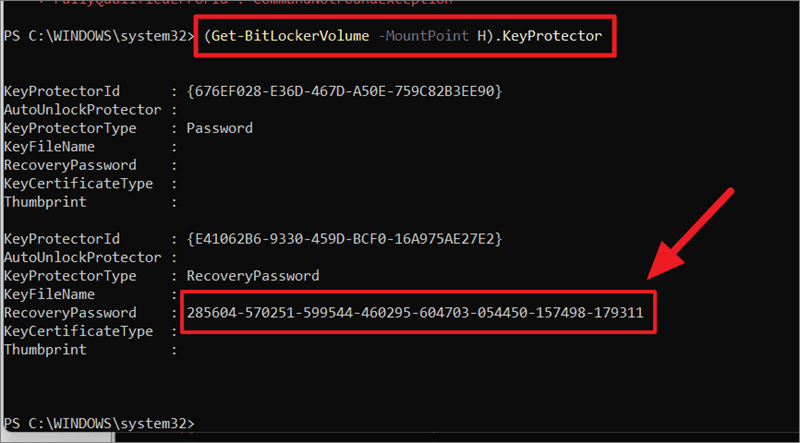 Temukan Bitlocker Recovery Key Menggunakan Powershell