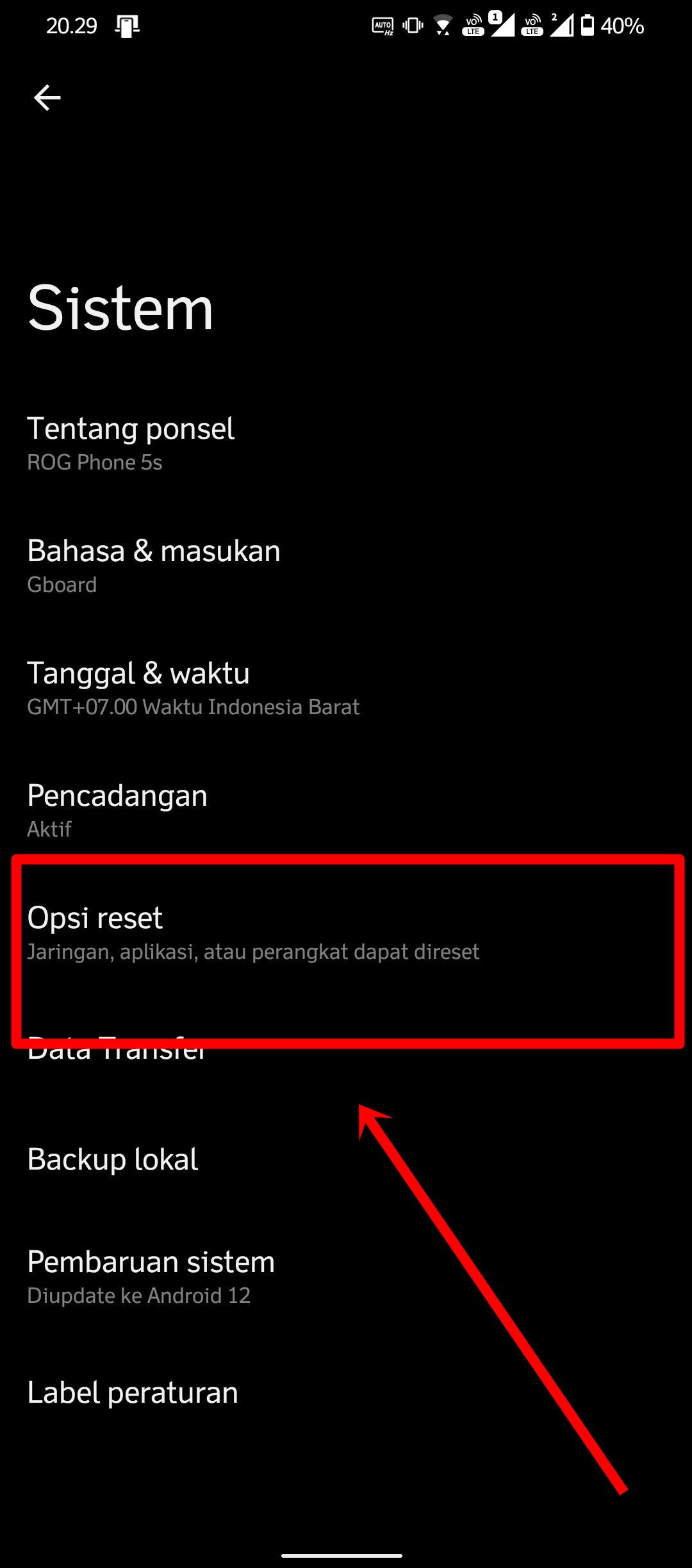 reset network setting android ios