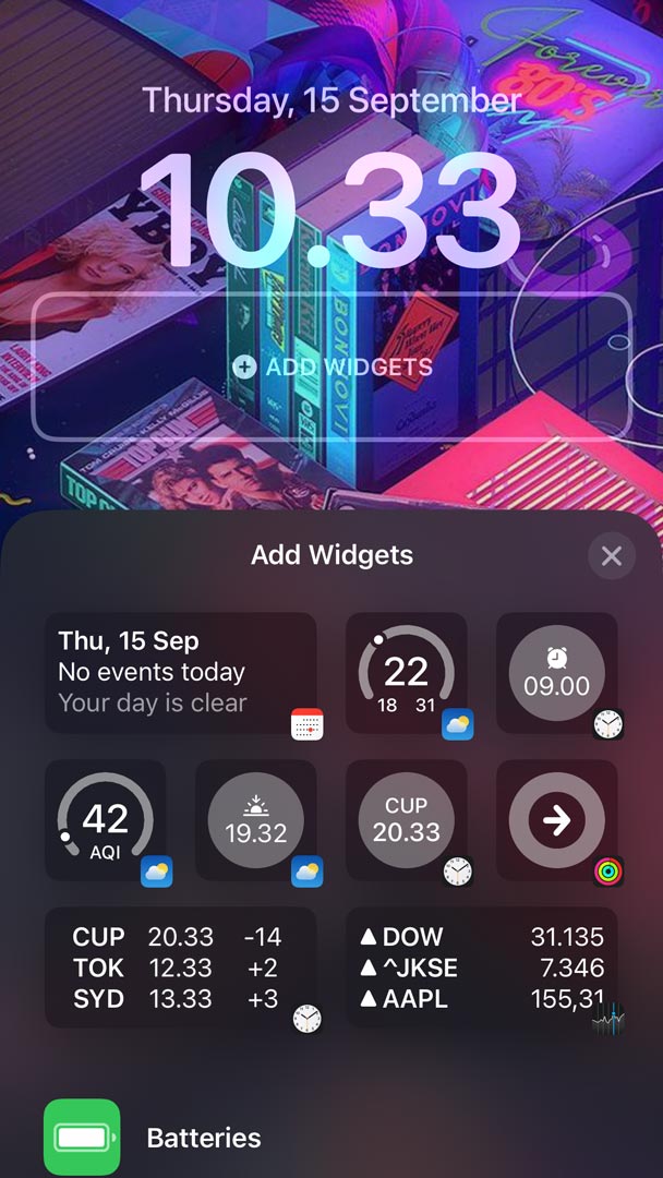 pilihan widget lock screen ios 16 iphone