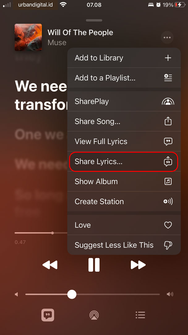 share lyrics apple music 02