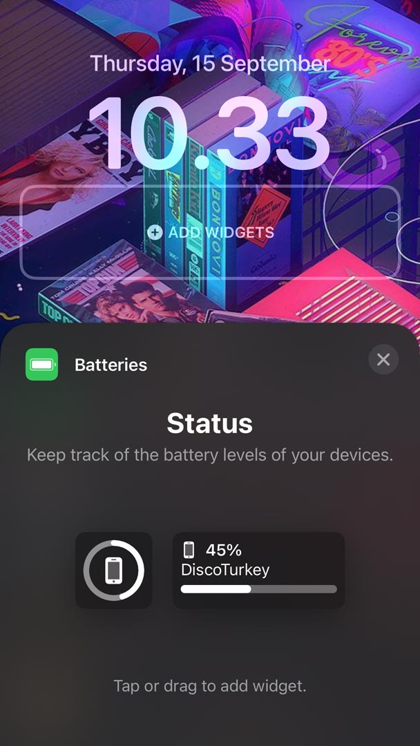 widget baterai lock screen ios 16