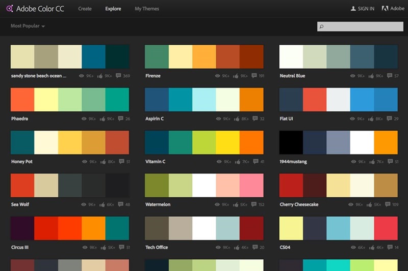 Adobe Color CC - kombinasi warna