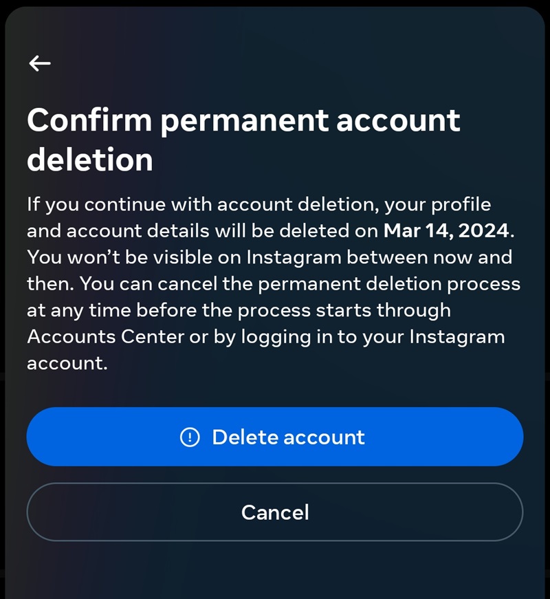 Cara Menonaktifkan Instagram Permanen 4