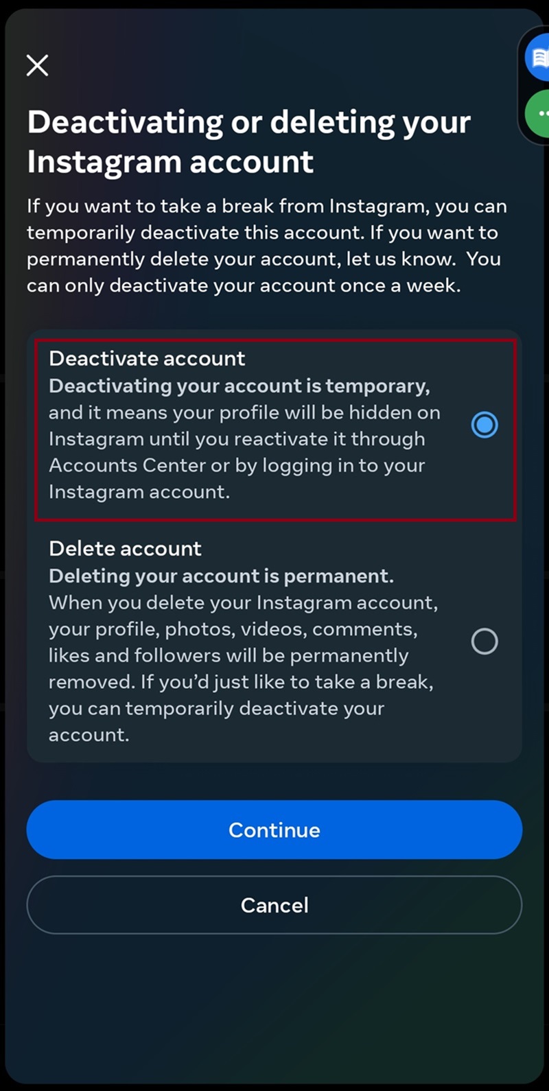 Cara Menonaktifkan Instagram Sementara 8 - Copy