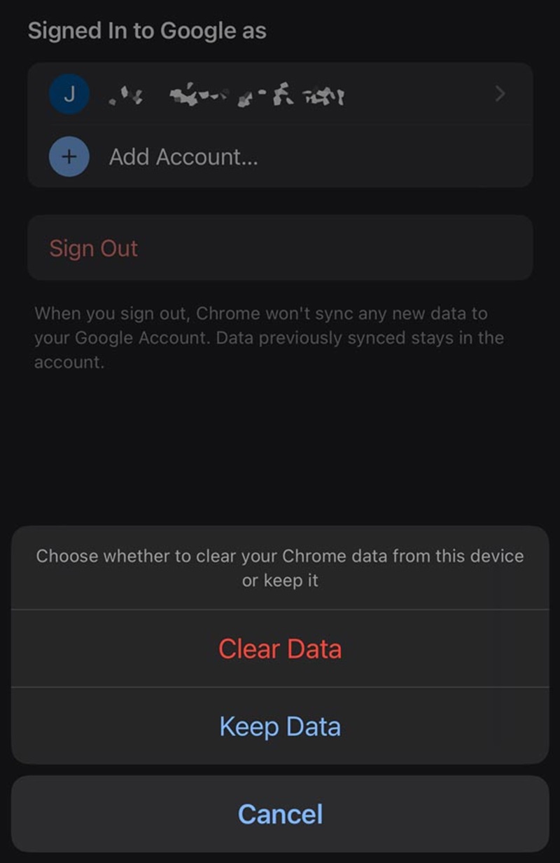 Cara mengganti akun Google Chrome di iOS 1