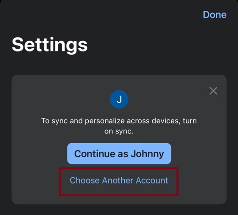 Cara mengganti akun Google Chrome di iOS 2