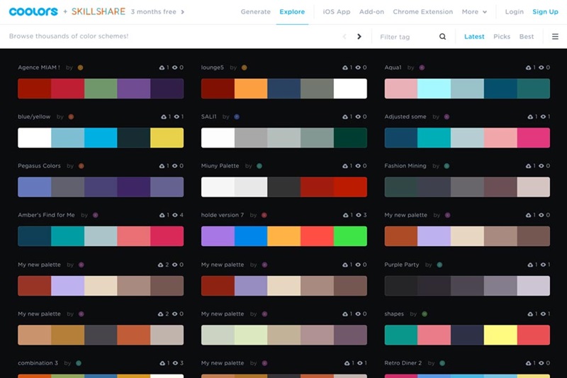 Coolors - kombinasi warna