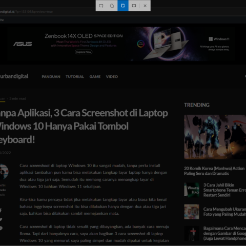 Tanpa Aplikasi, 3 Cara Screenshot di Laptop Windows 10 Cukup Pakai