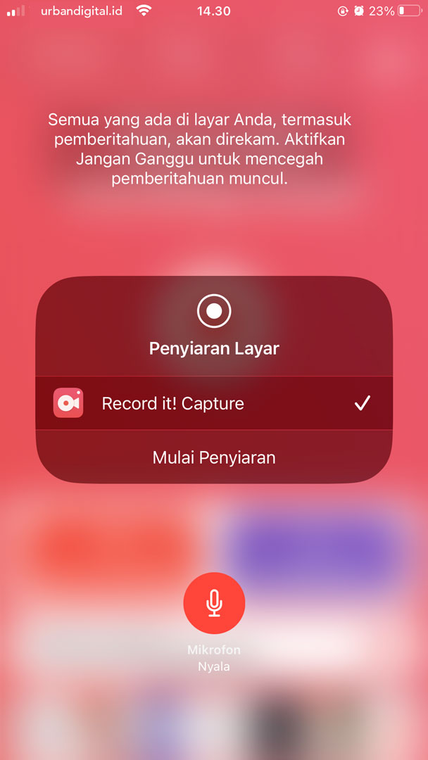 gambar cara merekam layar iphone dengan aplikasi record it