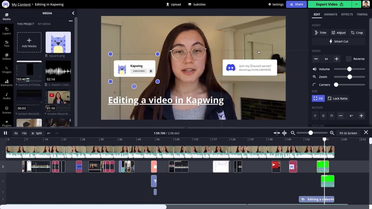 kapwing video editor online
