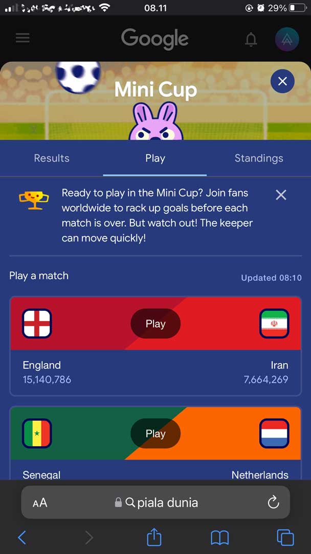 mini game google piala dunia 2022