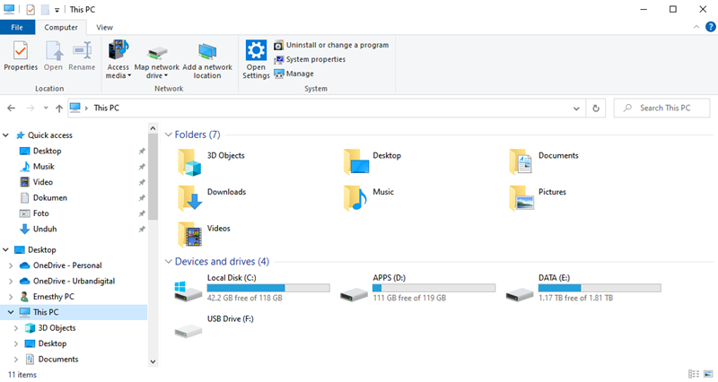 Buka file explorer dan menu Options menghapus recent files windows 1